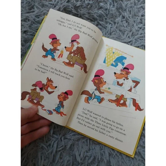 Vintage The Big Bad Wolf and Li'l Wolf Book Disney's Wonderful World of Reading - Picture 6 of 10